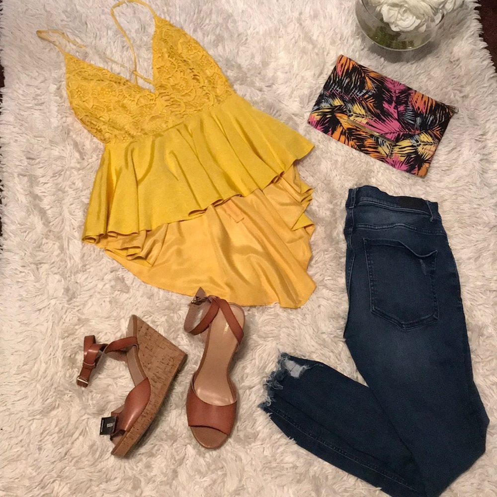 Yellow Asymmetrical Shirt